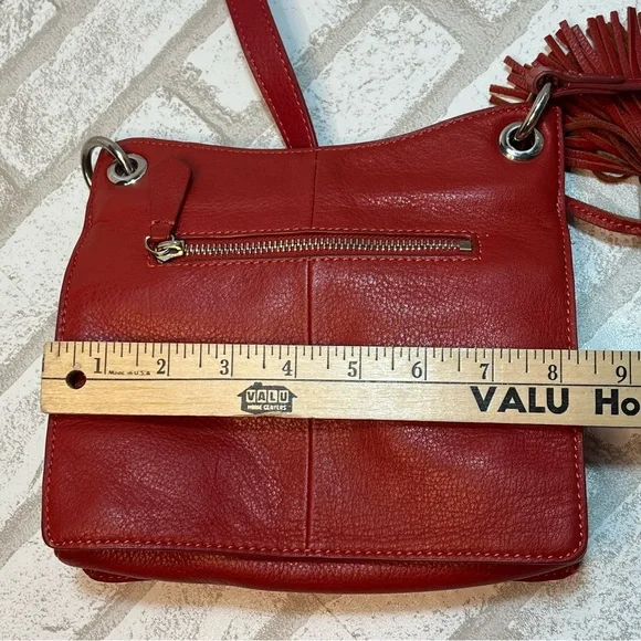 Clements Ribeiro Black Label Red Leather Crossbody Bag Purse - Picture 8 of 11